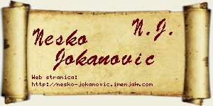 Neško Jokanović vizit kartica